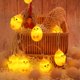 thumbnail image 1 of Decoraciones de Pascua, adornos de Pascua, decoración del día de Pascua, luces LED de ambiente de pollito, cadena de luces pequeñas, cruces de animales al aire libre, modelado de pollos rotos, luces d, 1 of 9