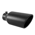 thumbnail image 4 of MOSTPLUS Black Diesel Exhaust Tip 3" Inlet 5" Outlet 12" Long Stainless Steel Bolt On, 4 of 7