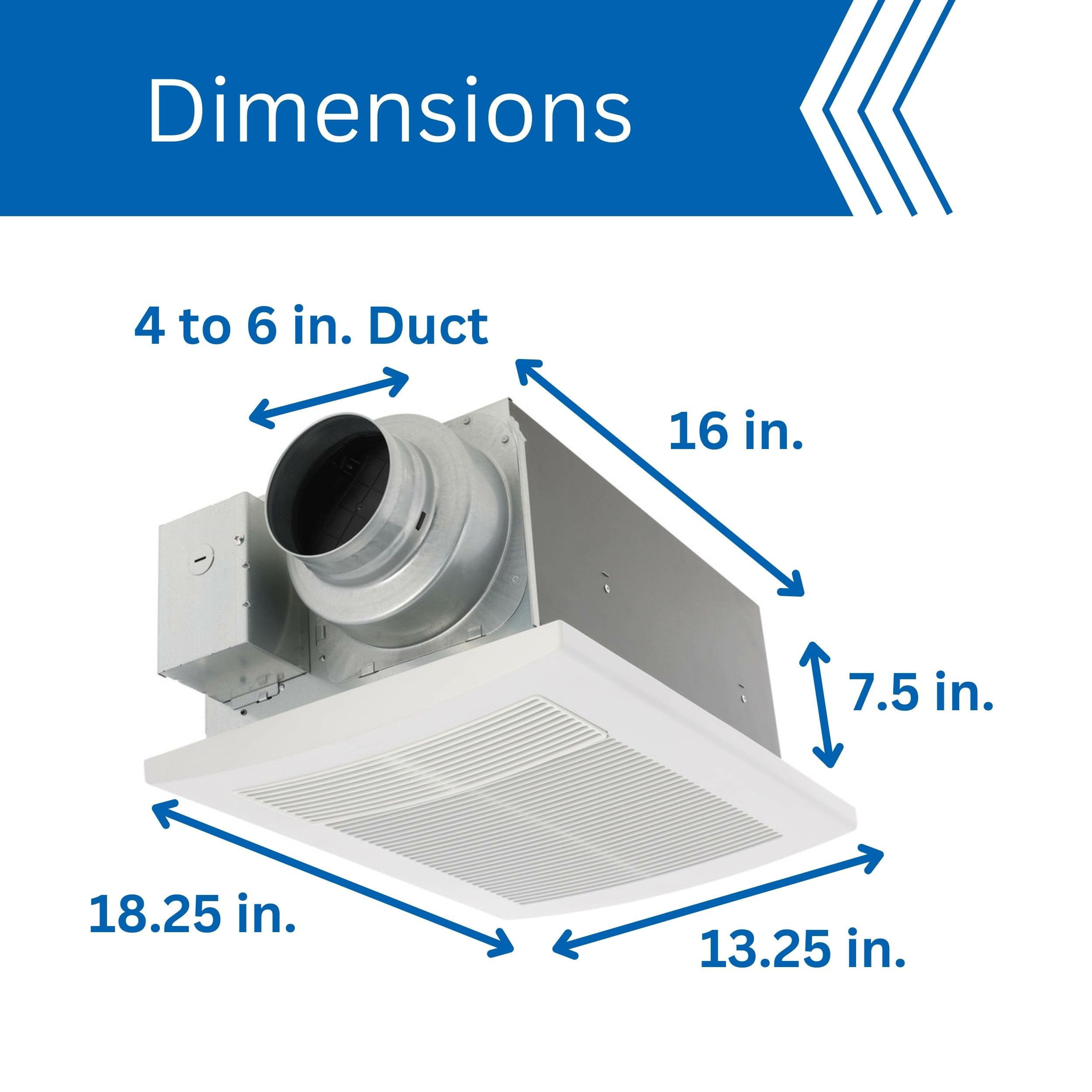 Panasonic WhisperWarm Ceiling Mount Bathroom Exhaust Fan with Heater, 50-80-110 CFM, FV-0511VH1
