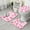 Pink Christmas Tree-1, variant on Pink Christmas Red Truck and Snowman Pattern Bathroom Rugs Sets 3 Piece,Toilet Cover Set,Absorbent Non Slip Bathroom Mats Sets with U-Shaped Contour Rug Toilet Rug Set