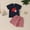 Navy, variant on CYRBOKO Toddler Boys Outfit Sets, Short Sleeve 2 Pieces Elastic Waist T Shirts with Shorts Sets Navy Size 2-3 T