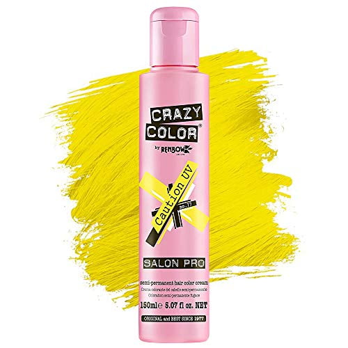 Crazy Color Semi Permanent Hair Dye - Vegan and Cruelty-Free Hair Color - Temporary Dye for Pre-lightened or Blonde Hair - No Peroxide or Developer Required (CAUTION)