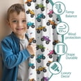 thumbnail image 3 of Blackout Kids Curtains,White Colorful Monster Cartoon Trucks Pattern Childrens Insulated Curtains Set Of 2,Bedroom Essentials,Toddler Room Decor 42"x63", 3 of 5