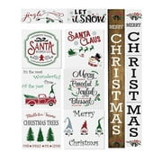 11Pcs Large Christmas Stencils-12x12 Inches Reusable Merry Christmas Stencils Including Let it Snow/Jingle All