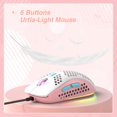 thumbnail image 2 of ZIYOULANG T60 Wired Mechanical Gaming Keyboard and Mouse Combo Mini Portable Rainbow Backlit 62 Keys 6400DPI RGB Beehive Mouse Coil Pilot C-Line for PS4/PC/WIN Gamers (Pink/Blue Switch), 2 of 12