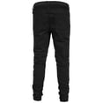 thumbnail image 3 of J. METHOD Men’s Jogger Pants Casual Moto Biker Zipper Slim Fit French Terry Fleece Tapered Leg Elastic Waist NEMP20 Black S, 3 of 6