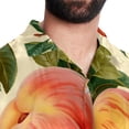 thumbnail image 5 of Peach Men's Casual Short Sleeve Printed Button Down Spread Collar Tops Summer Beach Shirts Unisex, 5 of 6