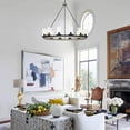 thumbnail image 2 of ACROMA Allegray 12-light Farmhouse Wagon Wheel Chandelier with UL Certified Driftwood 14 Adjustable, Over 60 Inches Painted Walnut, 2 of 5