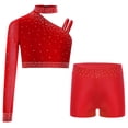 thumbnail image 2 of Linjinx Ensemble de Danse 2 Pcs pour Grandes Filles, Ensemble de Sport Athlétique avec Short Rouge 6, 2 of 7