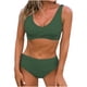 thumbnail image 2 of Augper Women Two Piece Soild Sexy Backless Beach Bikini Swimwear Set, 2 of 4