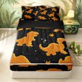 thumbnail image 2 of Erosebridal Orange Dinosaur Cookie Zipper Twin Comforter Sets with Fitted Sheet and 2 Pillowcases for Boys Girls, Sparkle Stars Galaxy Zipper Bedding Set, Black Reversible, 4pcs, 2 of 7