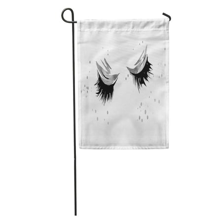 SIDONKU Eyelash Beautiful Eyes and Long Eyelashes in Watercolor Technique False Garden Flag Decorative Flag House Banner 12x18 inch