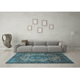 thumbnail image 3 of Ahgly Company Indoor Square Persian Light Blue Traditional Area Rugs, 8' Square, 3 of 4