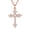 Rose gold, variant on KeyStyle 14K Gold Plated Cubic Zirconia Cross Necklace for Women Cross Faith Pendant Religious Christian Christmas Birthday Jewelry Gifts
