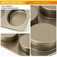 thumbnail image 2 of Hamburger Bun Pan, Non Stick Jumbo Muffin Pans for Baking Carbon Steel 6 Cavities Mold Pan Burger Buns Little Cakes Or Bread, Gray, 13.35x9x1.2, 2 of 5