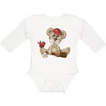 thumbnail image 3 of Inktastic Baseball Teddy Bear Boys Long Sleeve Baby Bodysuit, 3 of 5