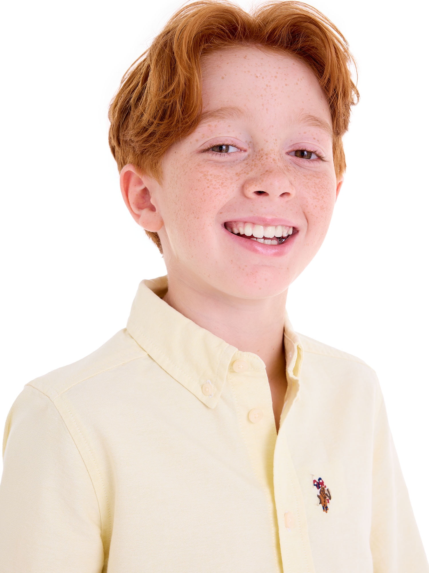 U.S. Polo Assn. Boys Long Sleeve Button Down Oxford Shirt, Sizes 4-18