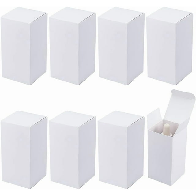 50 cajas de regalo de papel, cajas de cartón rectangulares blancas de 2x2x4 pulgadas