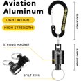 thumbnail image 2 of Strongest Magnetic Net Release Magnetic Keychain Fly Fishing Net Retractor Magnet Clip Holder Retractor with Retractable Coiled Lanyard Carabiner, 2 of 7