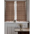 thumbnail image 4 of Brown Geometric Abstract Curtains 45 Inch Length, Sheer Curtains for Bedroom Living Room Window Contemporary Modern Art Rod Pocket Voile Drapes Kitchen Curtains Small Half Window 42"x45" 2 Panels, 4 of 7