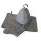 thumbnail image 5 of 3 uds Sauna sombrero estera guante accesorios de baño Anti calor casa de baño reutilizable gris Cola Kits de sauna, 5 of 8