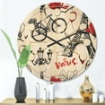 thumbnail image 2 of Designart 'Vactor Illustration Paris Eiffel ' Mid-Century Modern Wood Wall Clock, 2 of 5