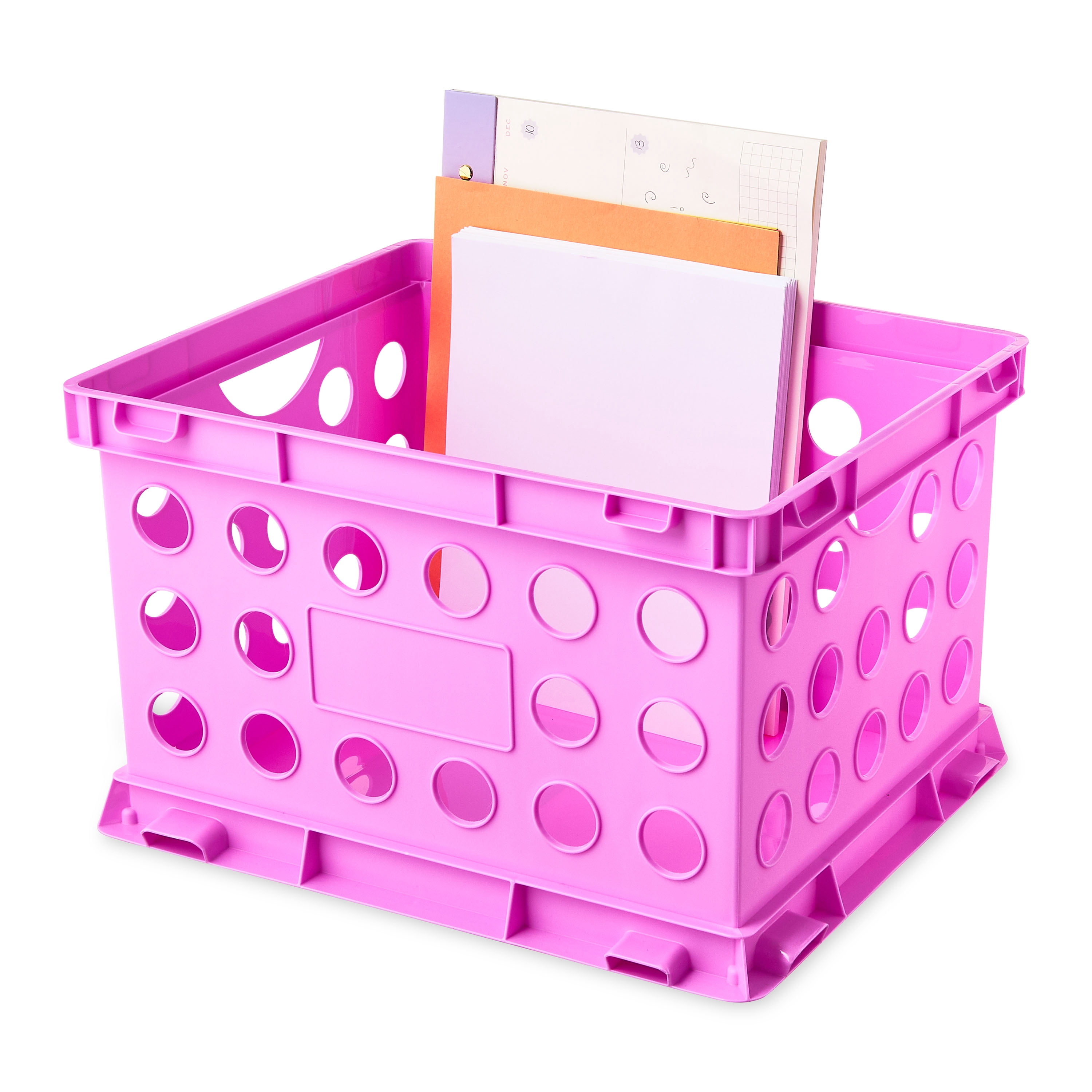 (6 pack) Pen+Gear Plastic File and Storage Crate, Violet Glow, 1-pack