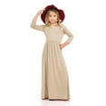thumbnail image 6 of Sngxgn Girl's Dresses Button up Long Sleeve Casual Sundress A-line Dress(Beige,140), 6 of 6