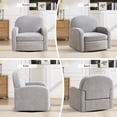 thumbnail image 2 of Bonzy Home 360° Swivel Accent Chair, Upholstered Chenille Armchair with Thick Cushion & Curved armrest, Single Lounge Chair for Living Room Bedroom Study Office, Gray, 2 of 7