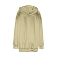 thumbnail image 6 of Vibrex Women's Hooded Long Sleeve Sweatshirt Solid Color Stretch Satin Casual Pullover Top, 6 of 7