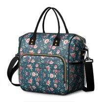 Pioneer Flower Floral Print Pattern Womens Lunch Box for Work,Insulated Large Lunch Bag for Tween and Teen,Loncheras Para Mujer,Leakproof Adult Lunch Bag for Work,Beach,Travel,Picnic,Camping