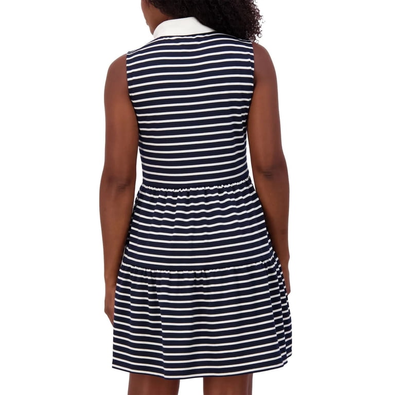 Nautica Jeans Women's Sleeveless Tiered Dress | Navy/White Stripe, 2XL Nautica Jeans Women's Sleeveless Tiered Dress | Navy/White Stripe, 2XL