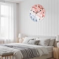 thumbnail image 6 of Wall Clock Summer Beach Clocks PVC Silent Non-Ticking Battery Operated Decorative Ombre Red Abstract Leaf Lines Round Clock for Home Living Room Kitchen Bedroom Office School Wall Decor 10 Inch, 6 of 9