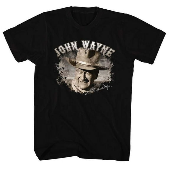 John Wayne Poppin Out Black Adult T-Shirt 3Xlt