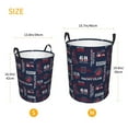 thumbnail image 3 of Susaid Nautical Style Sailboat Print Waterproof Oxford Cloth Storage Circular Laundry Hamper BasketCapacity for Home-Medium, 3 of 6