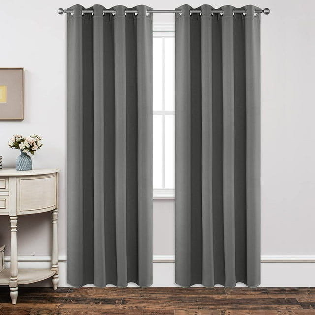 Joydeco Cortinas opacas de 84 pulgadas de largo, 2 paneles, juego de cortinas largas con aislamiento térmico, 2 cortinas con ojales para oscurecer la habitación, para sala de estar, dormitorio, ventan