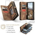 thumbnail image 2 of Funda Billetera para Samsung Galaxy A54, Funda de Cuero con Cremallera en Folio, Billetera con Correa para Tarjetero, Muñequera, Funda Trasera Protectora Magnética Desmontable, 2 of 6