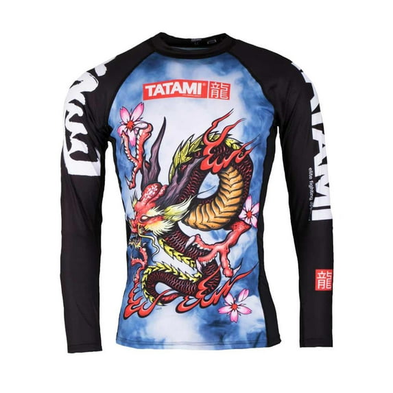 Tatami Fightwear Men's Oriental Dragon Rash Guard MMA BJJ Black