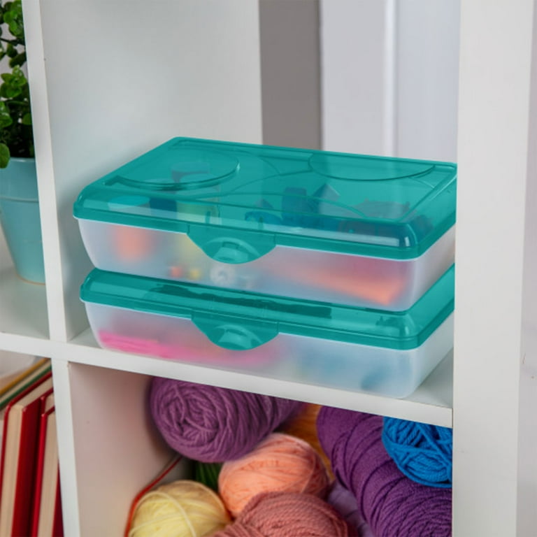 Sterilite Multipurpose Plastic Storage Box, Clear Base with Lid