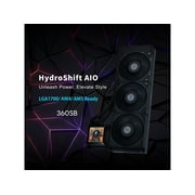 Lian Li Hydroshift 360 AIO- Pre-installed 3 x 28MM fans - Side-mounted coolant pathway - 2.88” LCD Screen - 480 × 480 Resolution - Captured screenshots or recorded videos Shift AIO -Black (HSLCD36SB)
