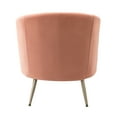 thumbnail image 7 of Upholstered Modern Velvet Accent Barrel Chair, Comfy Club Armchair Leisure Arm Chair with Adjustable Metal Legs, Guest Chair Vanity Chair Reading Chair for Living Bedroom Make-Up Room and Office, Pink, 7 of 7