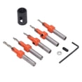thumbnail image 2 of Countersink Bit Set, Easy Installation Multi Specifications Plastic Storage Box 5PCS Wood Countersink Bits  for Pinewood Plate, 2 of 7