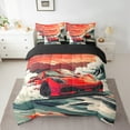 thumbnail image 2 of Erosebridal Boys Sports Car Bed in a Bag Queen size, Speed Racing Bed Set, Red, Reversible 7 Pieces, 2 of 5