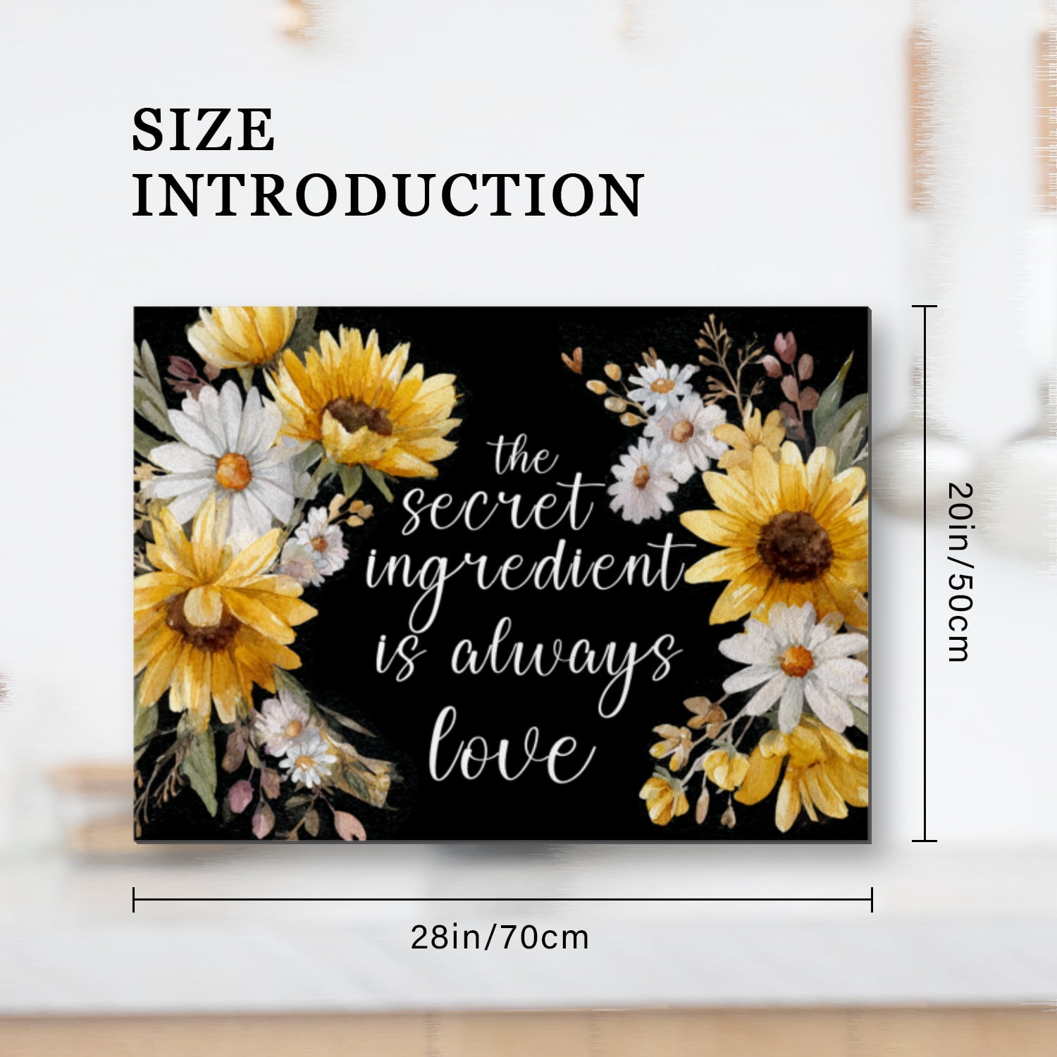Square Fall Gas Stove Cover, Sunflower Secret Ingredient Waterproof Heatproof Ceramic Cooktop Protector Mat, Non-stick Foldable Kitchen Decor Pad for Kitchen RV (28×20 Inch)