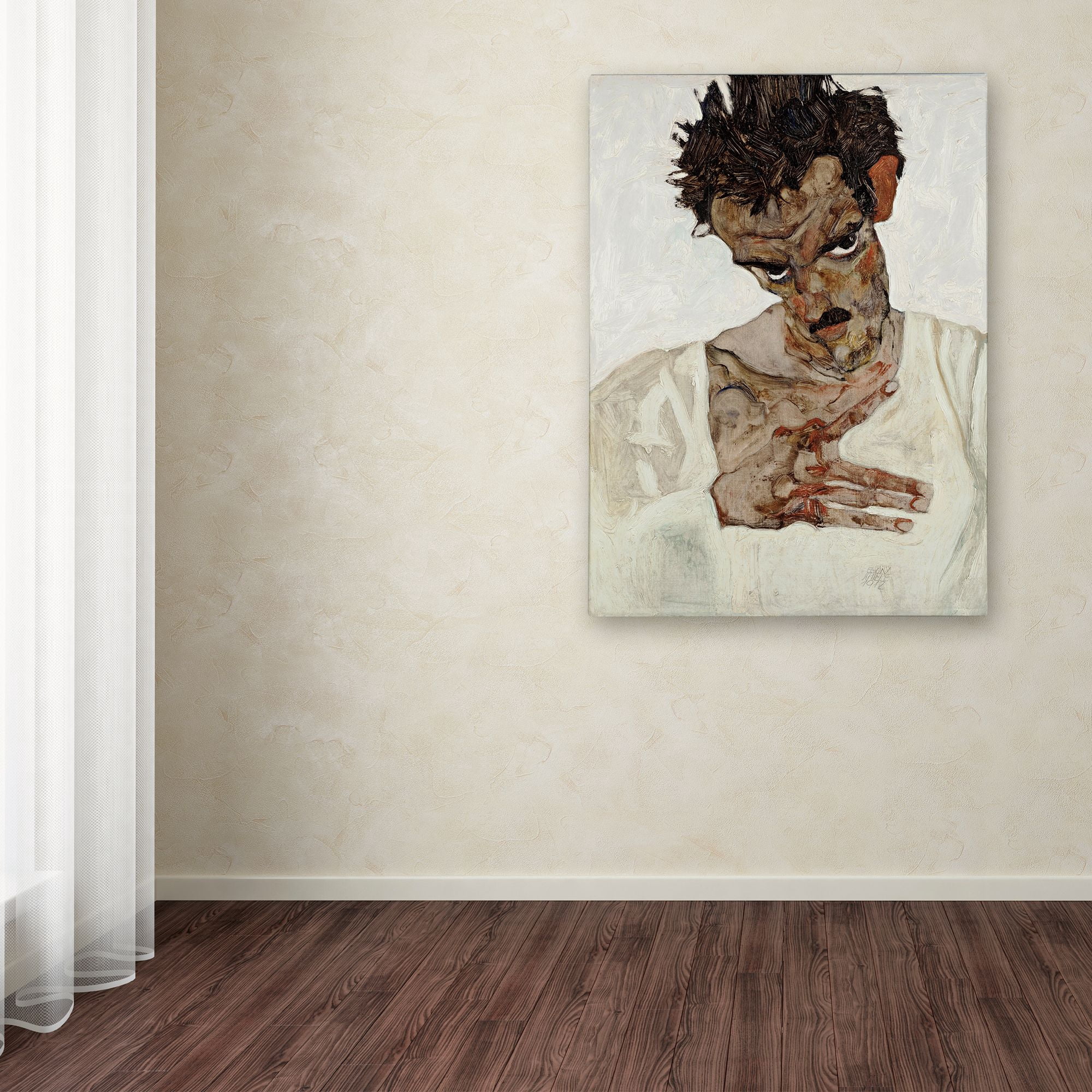 Trademark Fine Art 'Self Portrait' Canvas Art by Egon Schiele