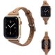 thumbnail image 5 of Scrub Cuero marrón oscuro compatible con Apple Watch Correa de cuero fina 42 mm/44 mm/45 mm para iWatch SE Mujer Hombre Elegante correa estrecha Remache simple (cierre plateado) Serie 6 5 4 3 2 1 ER, 5 of 6