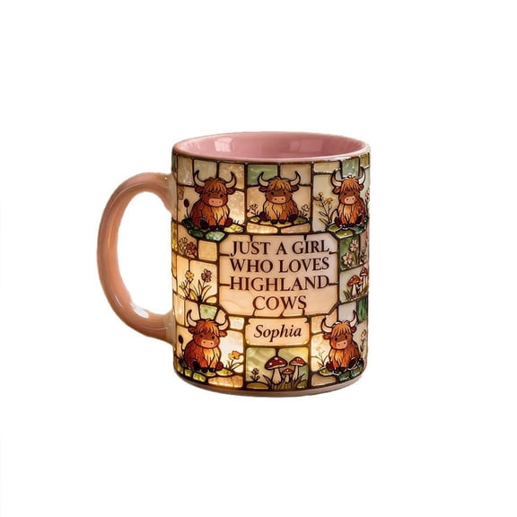 RICHMJ Highland Cow Coffee Mug - Funny Gifts for Cow Lovers, Cute Birthday & Christmas Mugs for Mom, Aunt, Bestie & BFF,Coffee Cups Tea Cups Office Water Cups Gifts