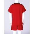 thumbnail image 4 of Fldy Kids Boys Basketball Soccer Jerseys Short Sleeve T-Shirt and Sports Shorts Set Team Uniform Red 14, 4 of 7