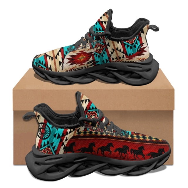 Zapatillas de tenis con estampado tribal azteca para mujer, zapatos planos suaves y antideslizantes, transpirables y cómodos para trabajar al aire libre, para otoño e invierno, nuevas