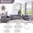 thumbnail image 5 of PonLiving 3 Piece Modern Velvet Upholstered Living Room Set with 3-Seater Sofa,Loveseat and Chair, 5 of 7